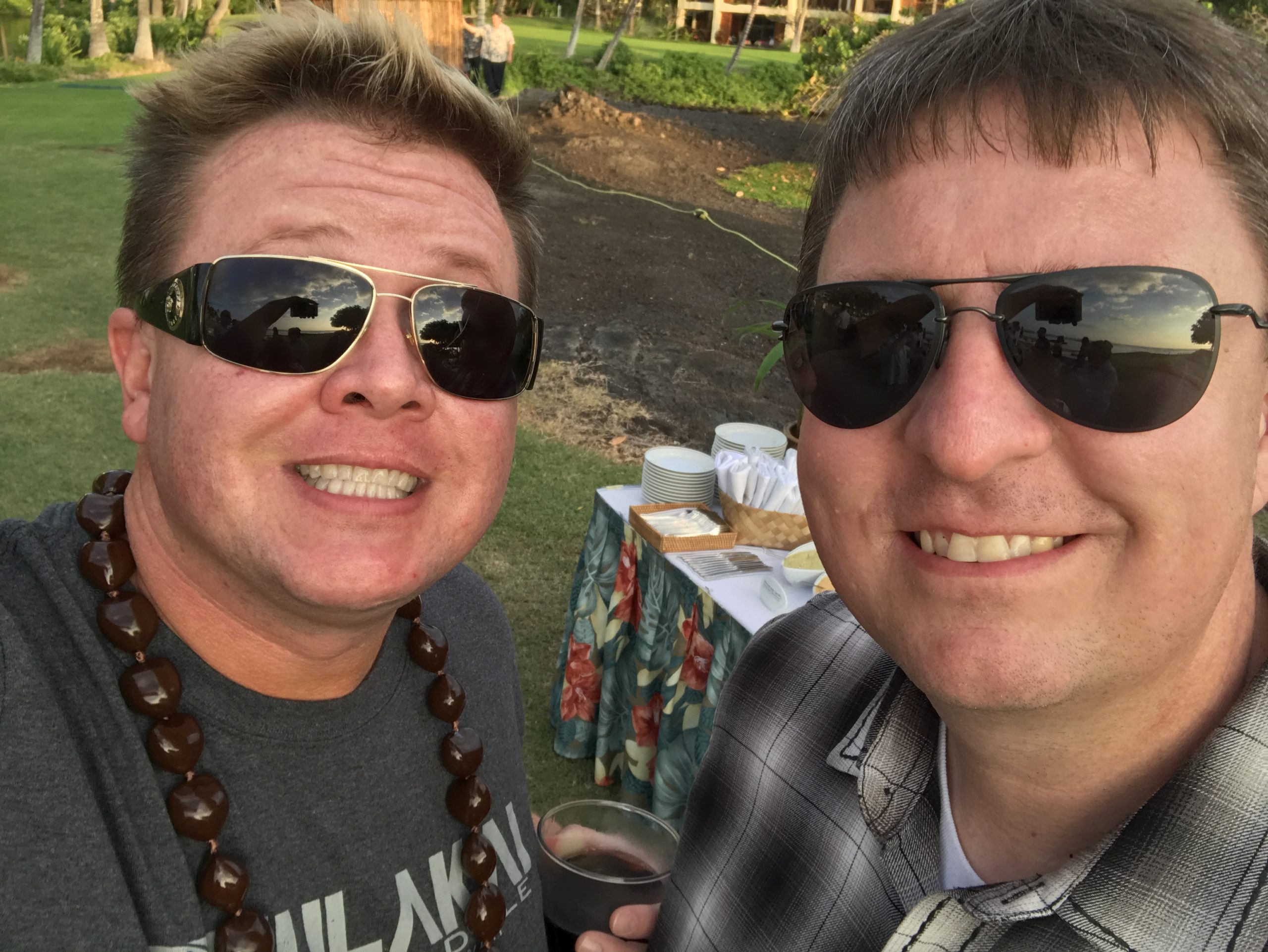 Bill and Joshua at company event in Hawaii
